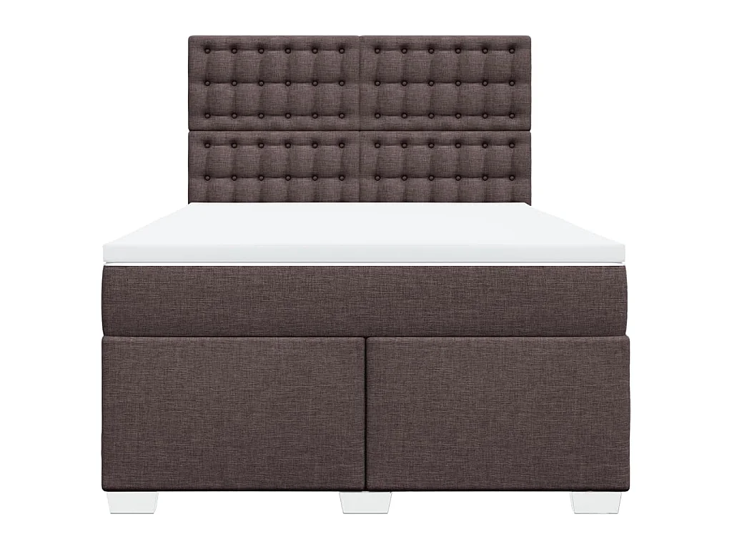 Giroletto a Molle con Materasso Marrone Scuro 160x200cm Tessuto