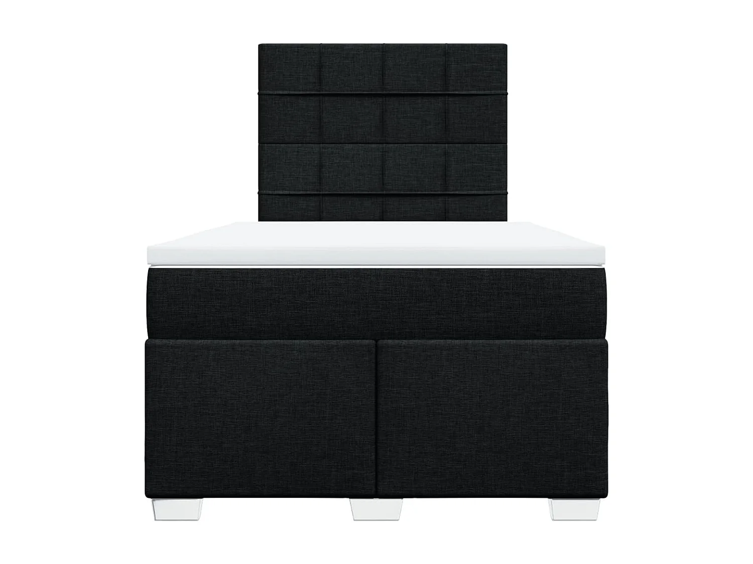 Cama box spring con colchón tela negro 120x190 cm