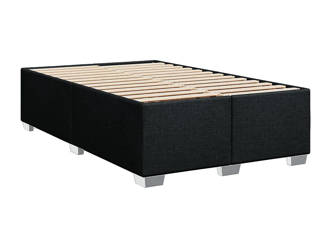 Cama box spring con colchón tela negro 120x190 cm