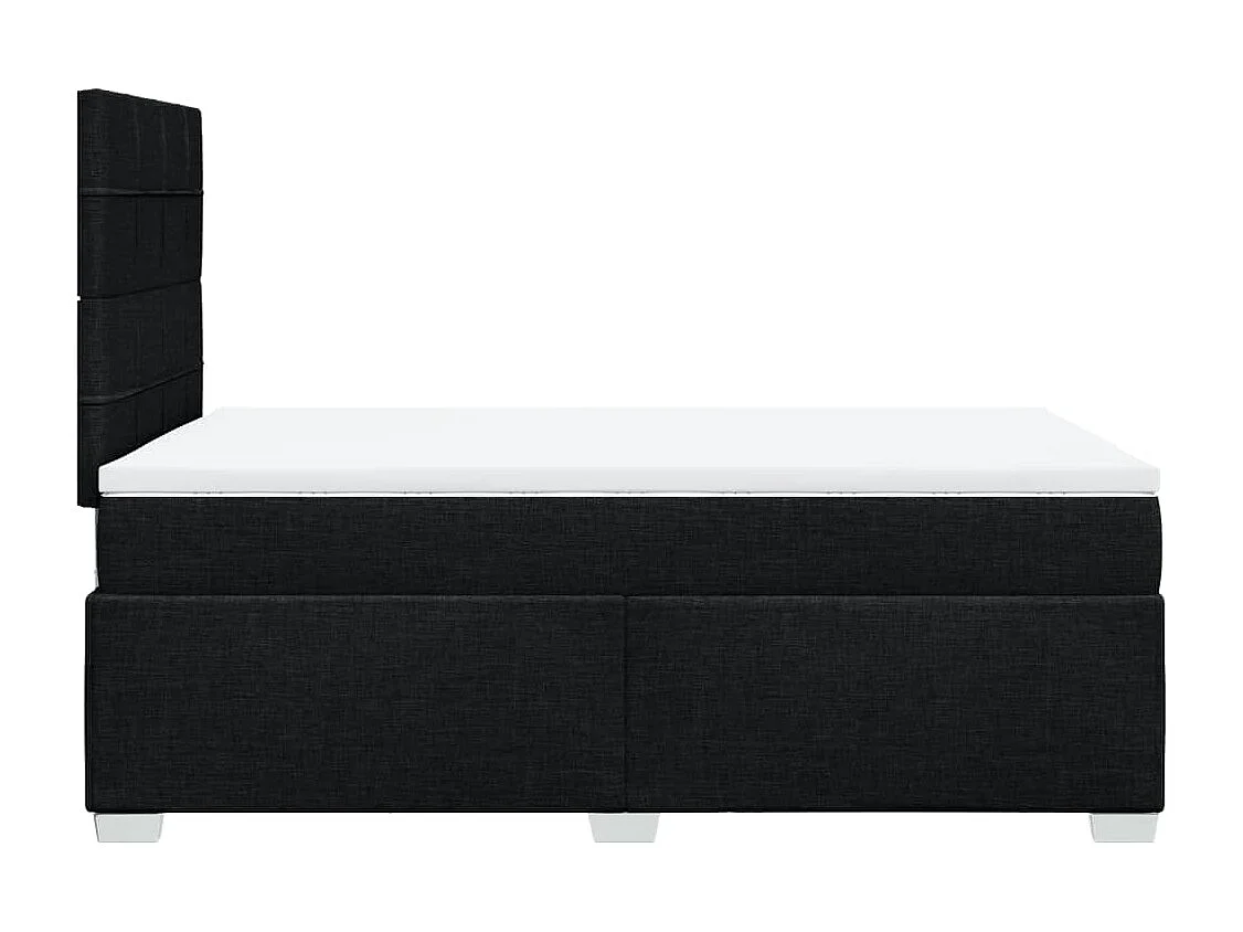 Cama box spring con colchón tela negro 120x190 cm