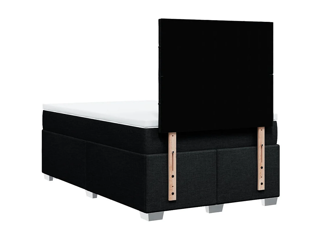 Cama box spring con colchón tela negro 120x190 cm