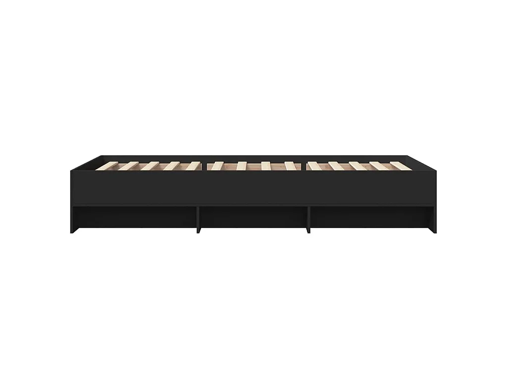 Cadre de lit sans matelas noir 90x190 cm bois ingénierie