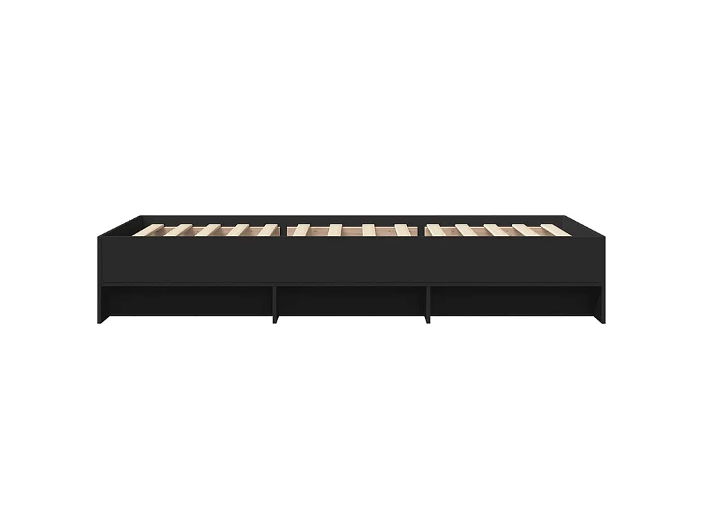 Cadre de lit sans matelas noir 90x190 cm bois ingénierie