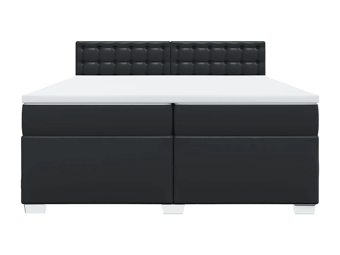 Boxspringbett mit Matratze Schwarz 200x200 cm Kunstleder