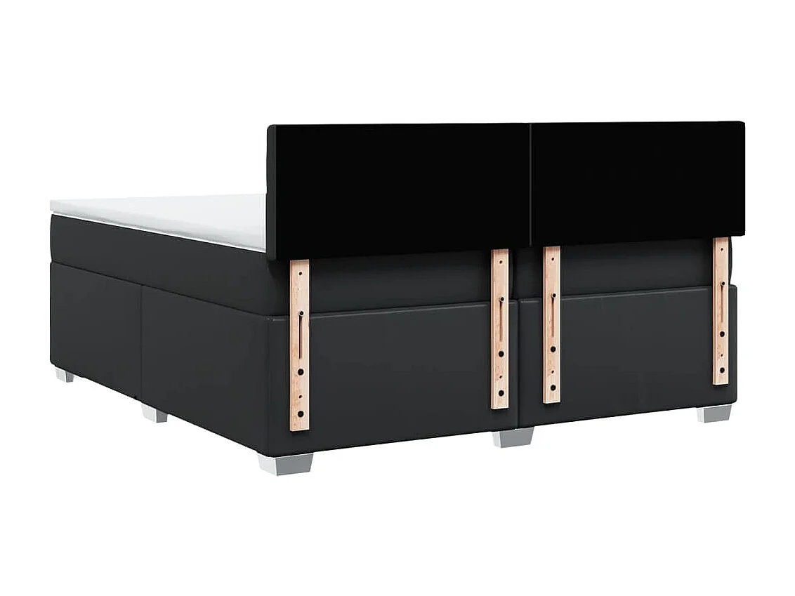 Boxspringbett mit Matratze Schwarz 200x200 cm Kunstleder