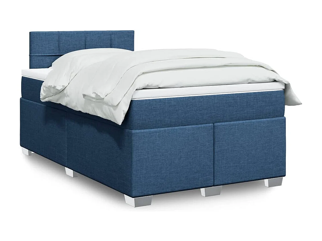 Boxspring met matras stof blauw 120x200 cm