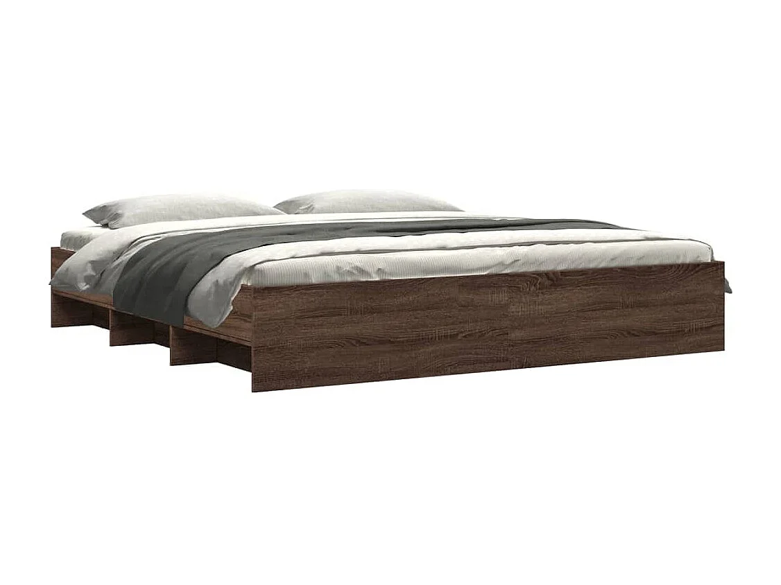 Bedframe zonder matras bewerkt hout bruin eikenkleur 180x200 cm