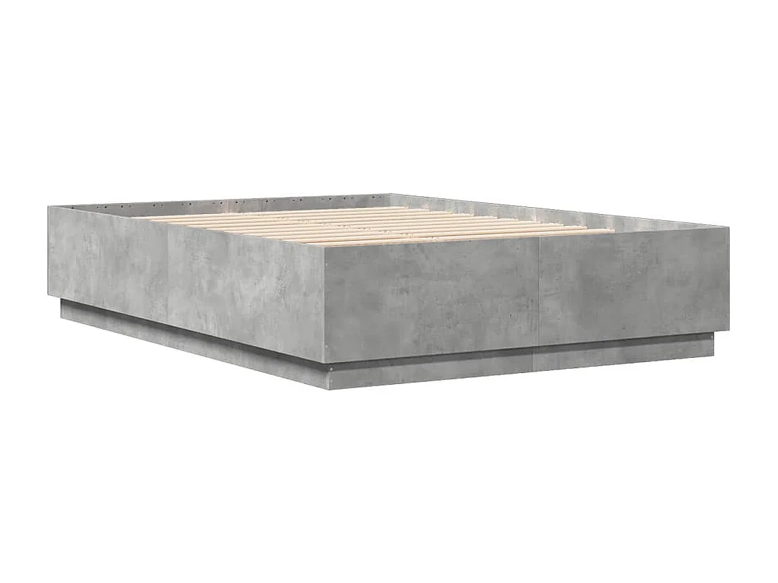 Bettgestell Betongrau 160x200 cm Holzwerkstoff