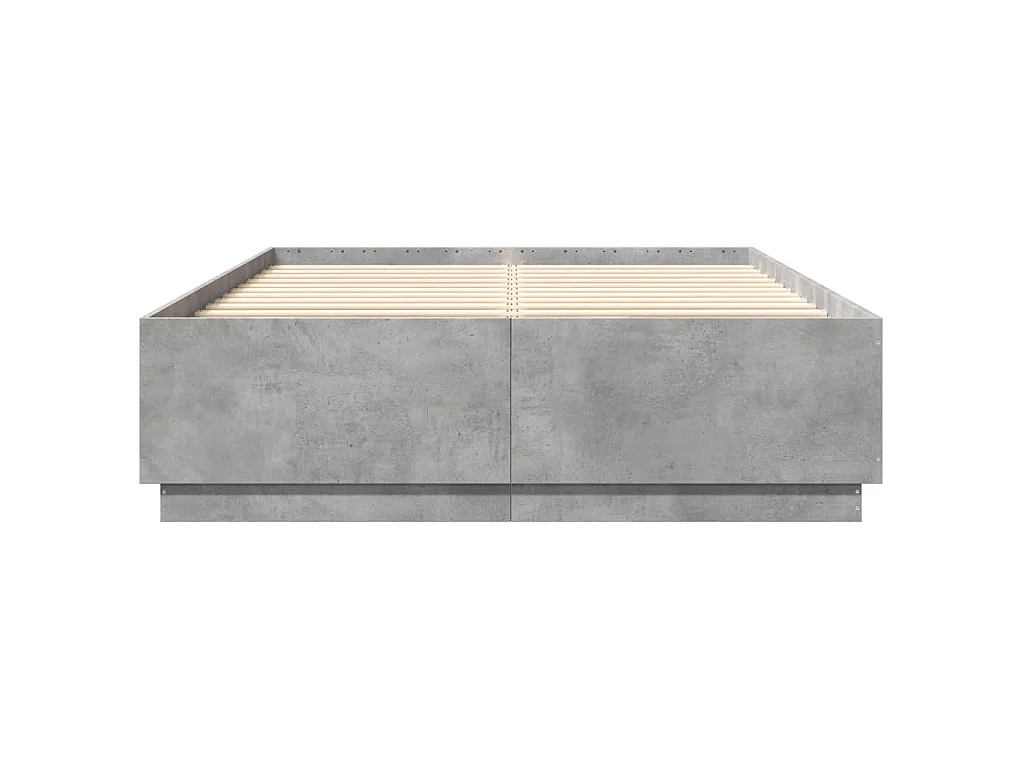 Cadre de lit sans matelas gris béton 160x200 cm