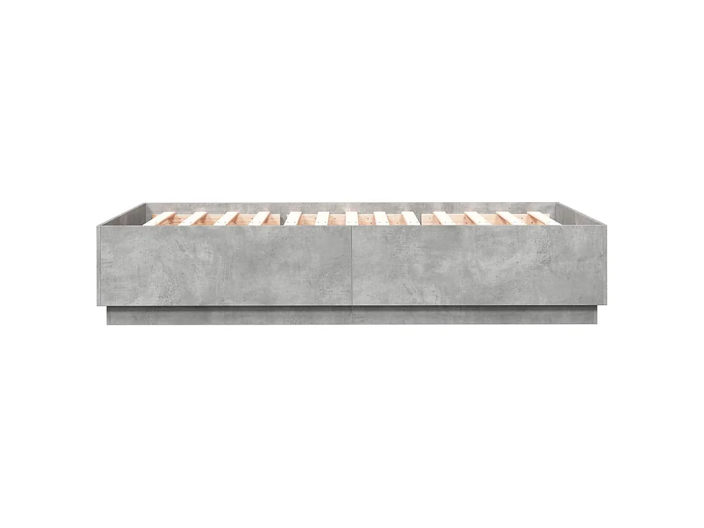 Cadre de lit sans matelas gris béton 160x200 cm
