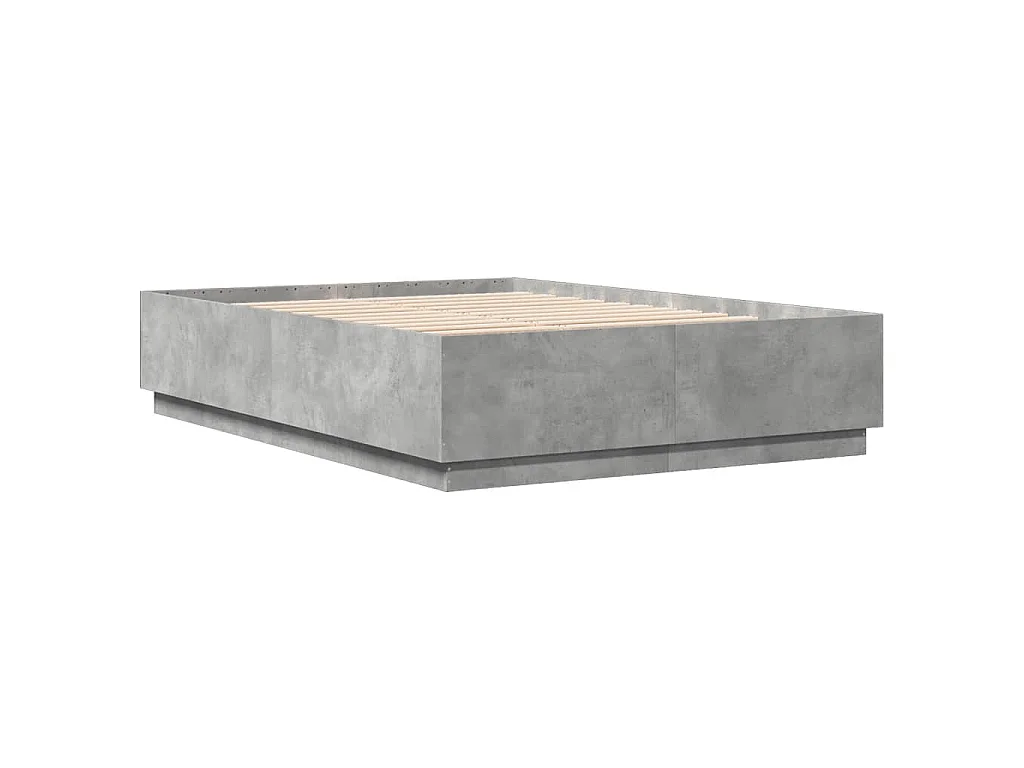Cadre de lit sans matelas gris béton 160x200 cm
