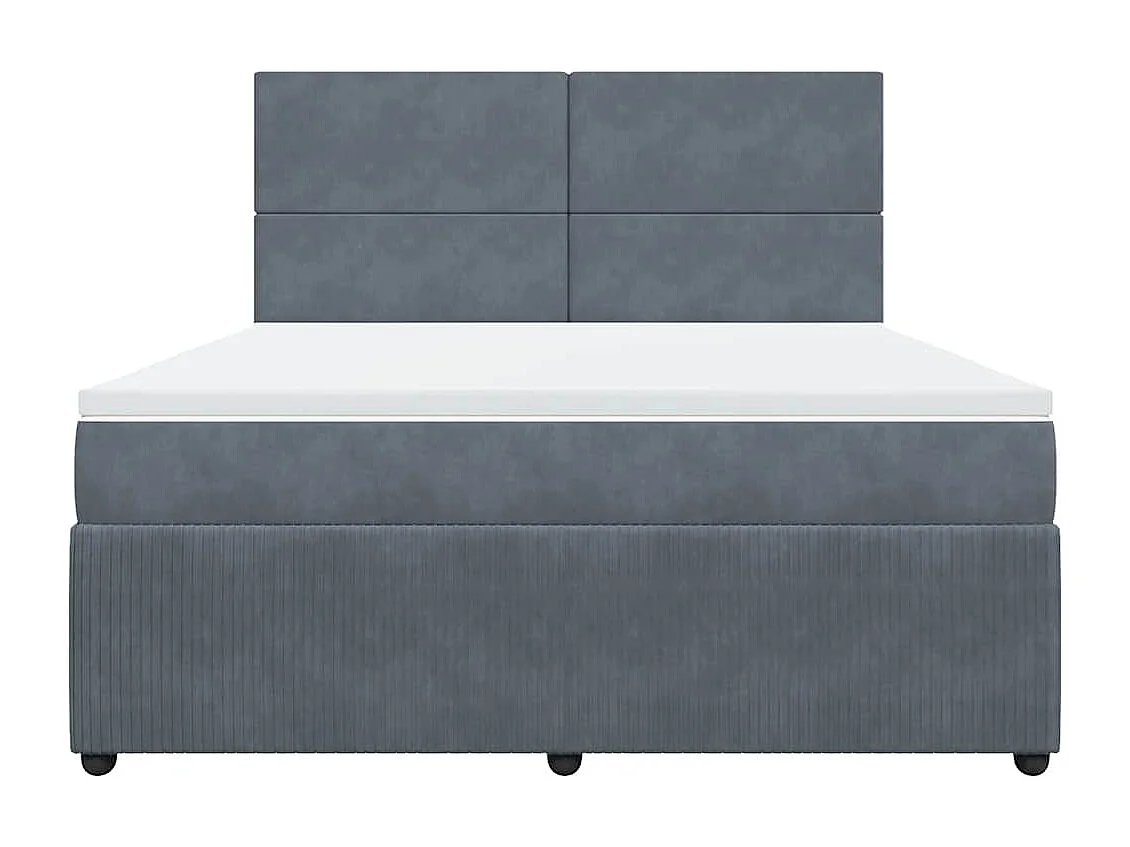 Sommier à lattes de lit et matelas Gris foncé 180x200cm Velours