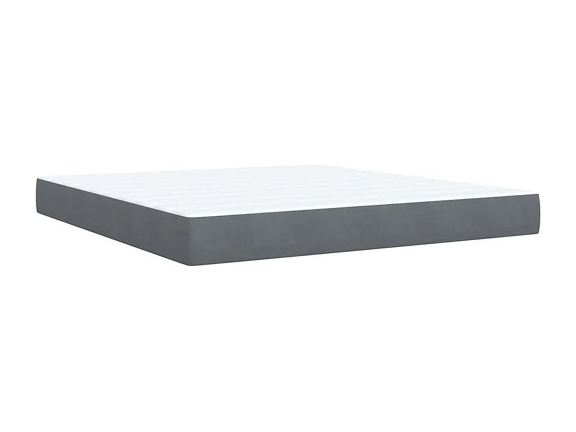 Cama box spring con colchón terciopelo gris oscuro 180x200 cm