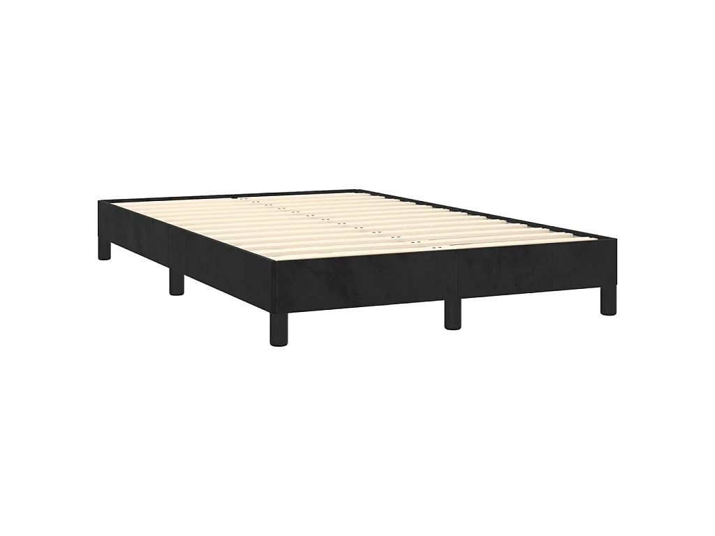 Sommier à lattes de lit avec matelas noir 120x190 cm velours