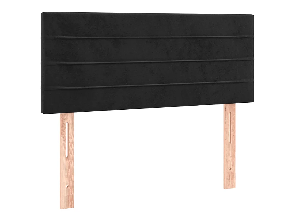 Sommier à lattes de lit avec matelas noir 120x190 cm velours