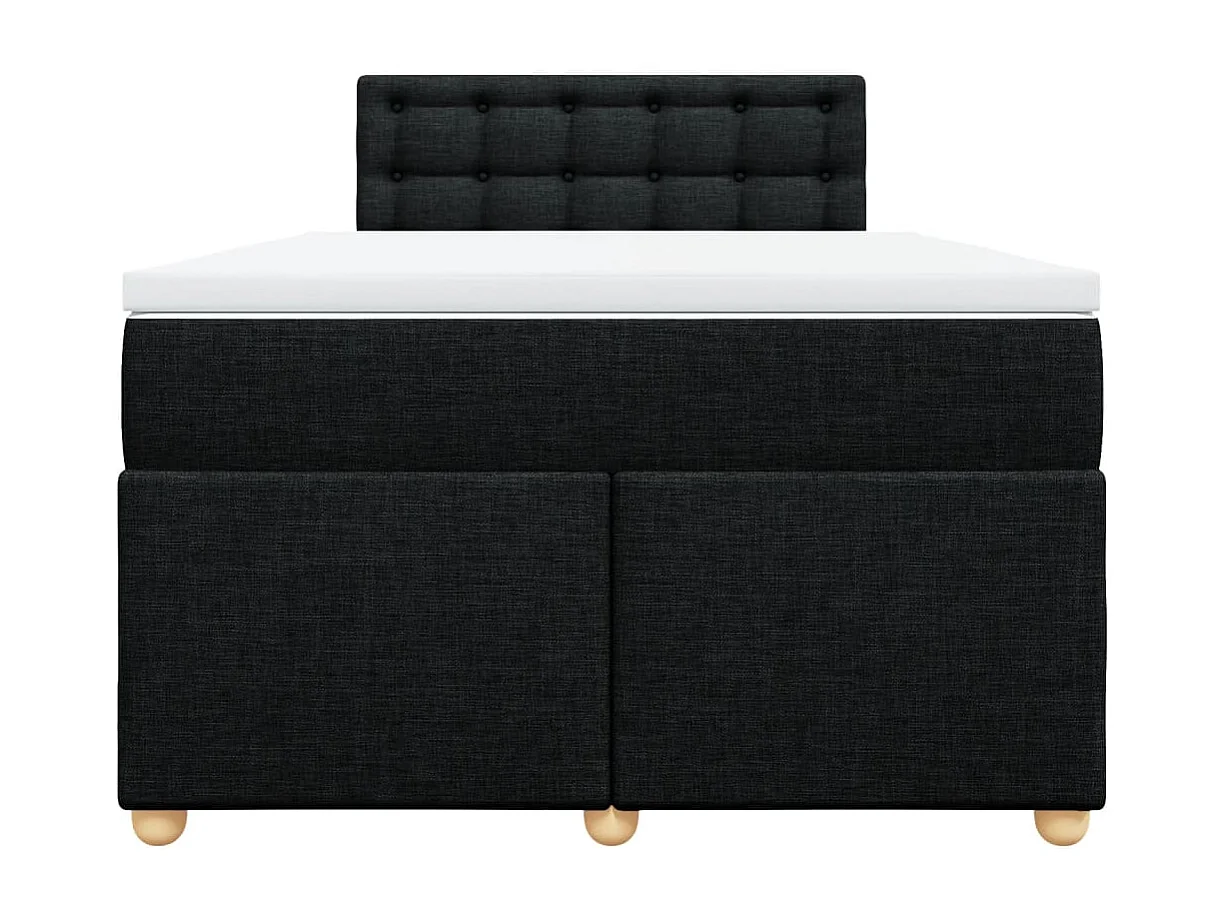 Sommier à lattes de lit avec matelas Noir 120x200 cm Tissu