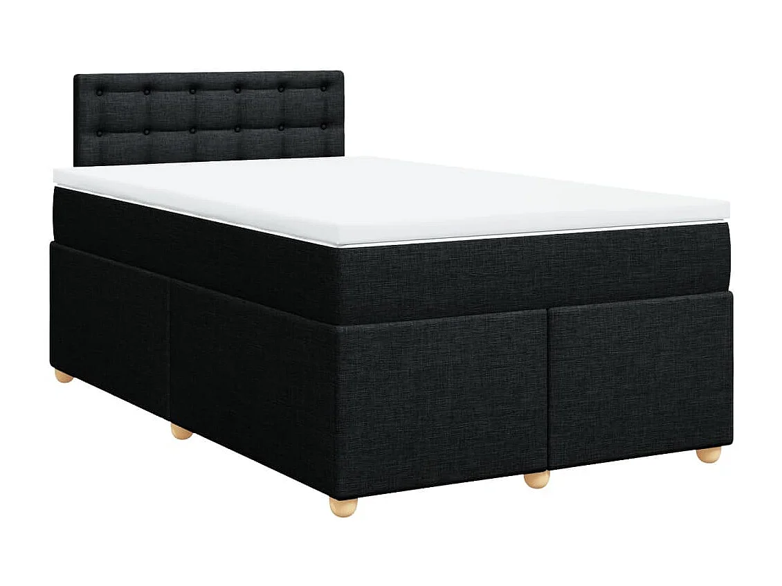 Cama com molas/colchão 120x200 cm tecido preto