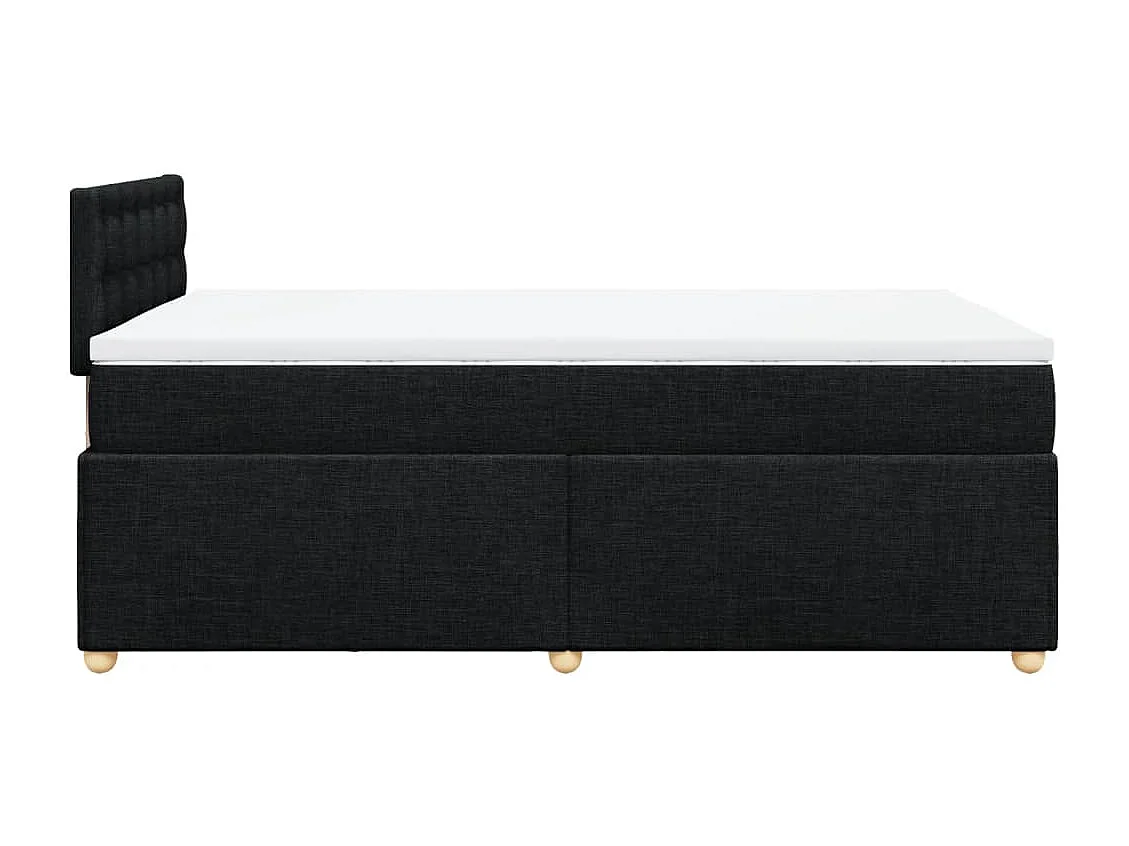 Cama com molas/colchão 120x200 cm tecido preto