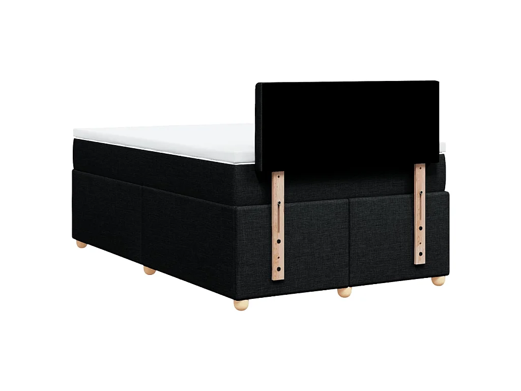 Boxspring met matras stof zwart 120x200 cm