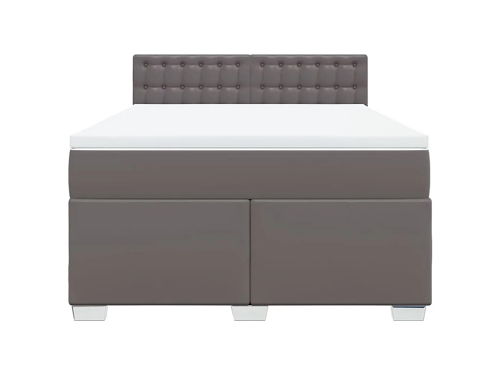 Sommier à lattes de lit avec matelas Gris 160x200 cm Similicuir