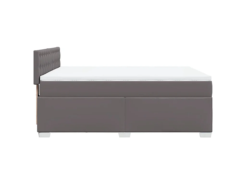 Sommier à lattes de lit avec matelas Gris 160x200 cm Similicuir