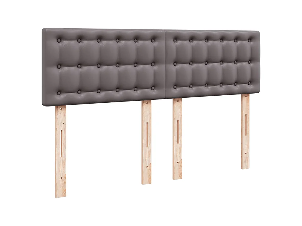 Sommier à lattes de lit avec matelas Gris 160x200 cm Similicuir