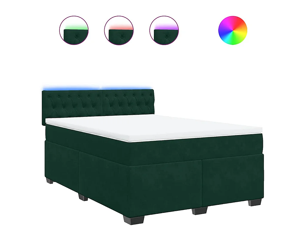 Boxspringbett mit Matratze Dunkelgrün 160x200 cm Samt