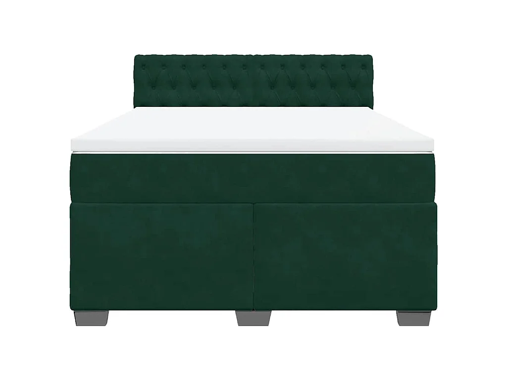 Boxspringbett mit Matratze Dunkelgrün 160x200 cm Samt