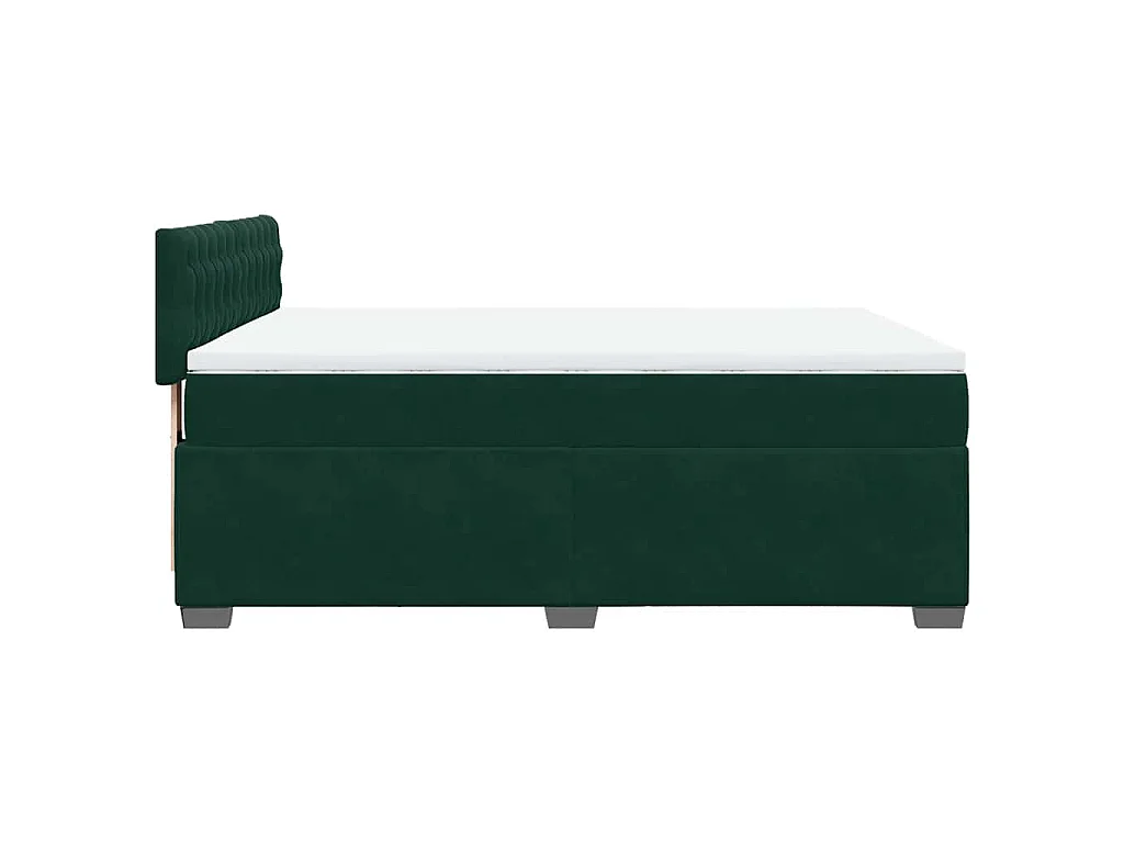 Boxspringbett mit Matratze Dunkelgrün 160x200 cm Samt