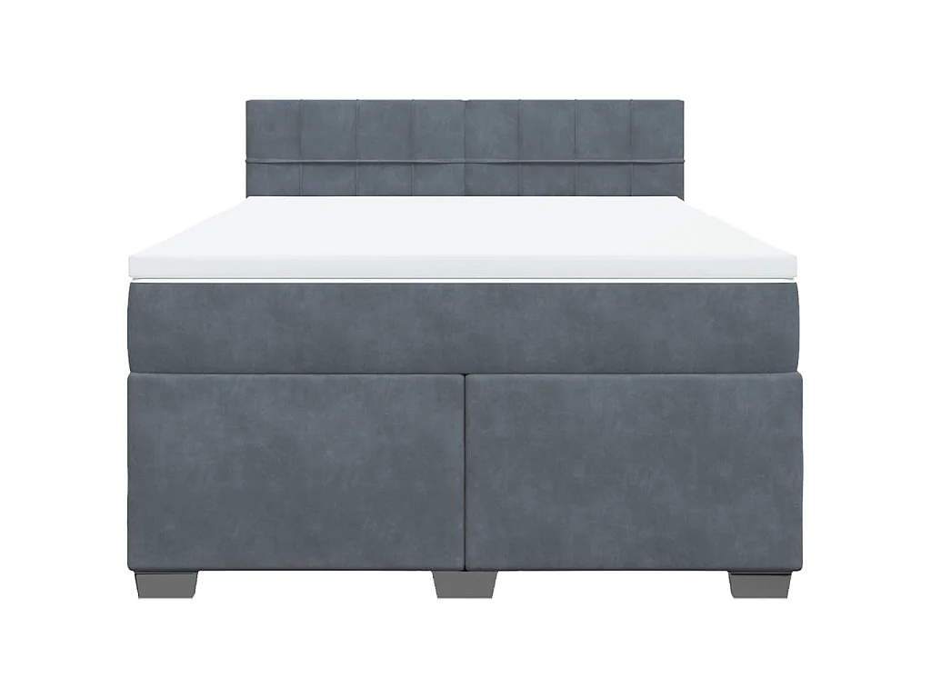 Boxspring met matras fluweel donkergrijs 140x190 cm