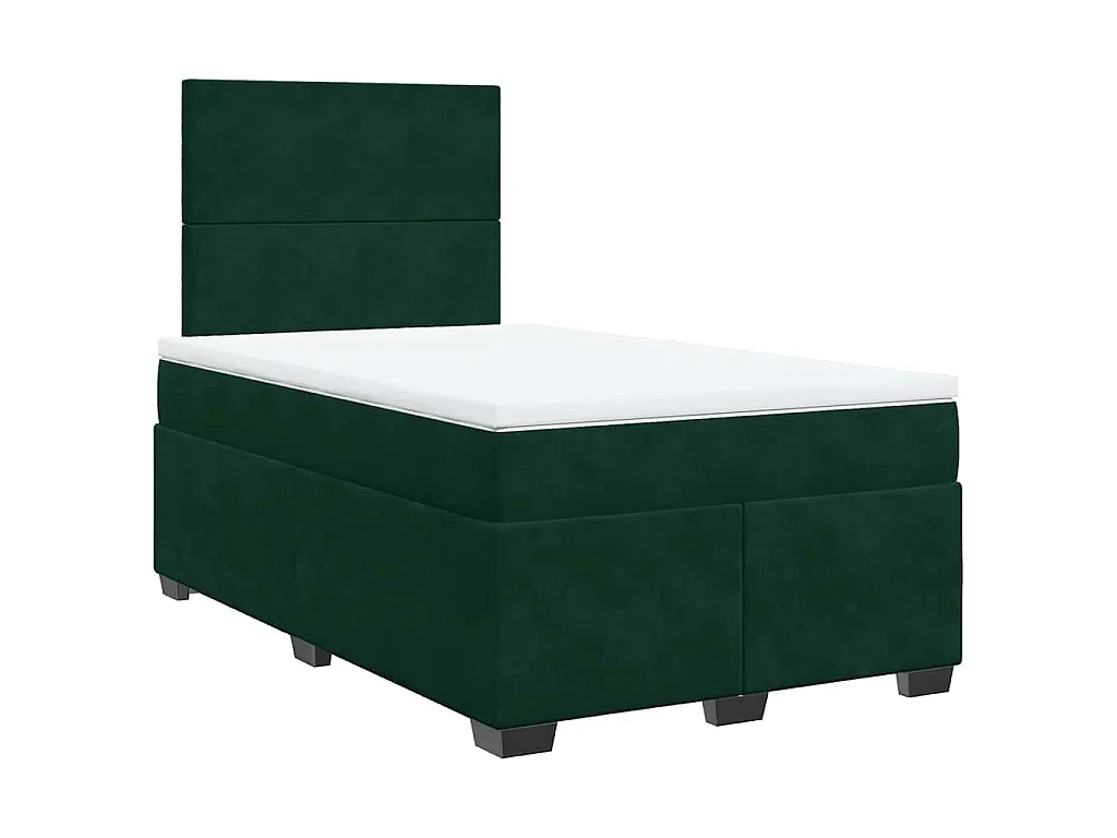 Boxspring met matras fluweel donkergroen 120x200 cm