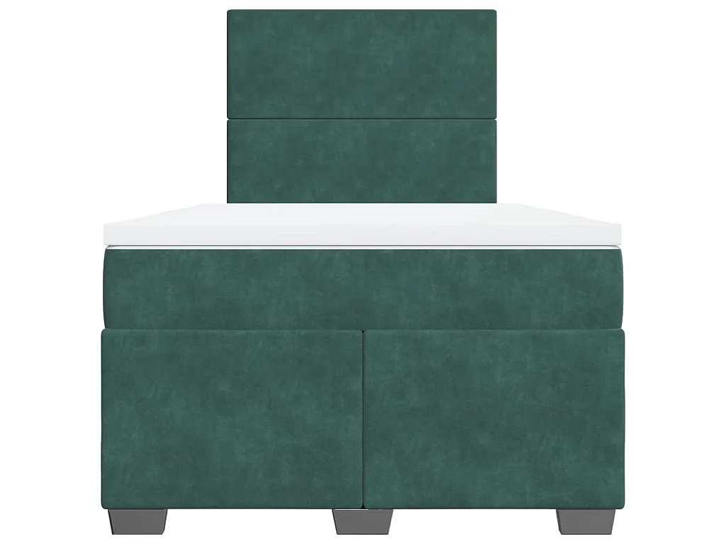 Boxspring met matras fluweel donkergroen 120x200 cm