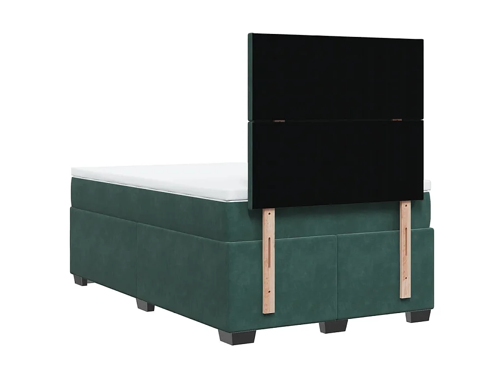 Boxspring met matras fluweel donkergroen 120x200 cm