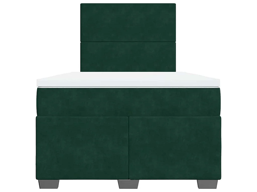 Boxspring met matras fluweel donkergroen 120x200 cm