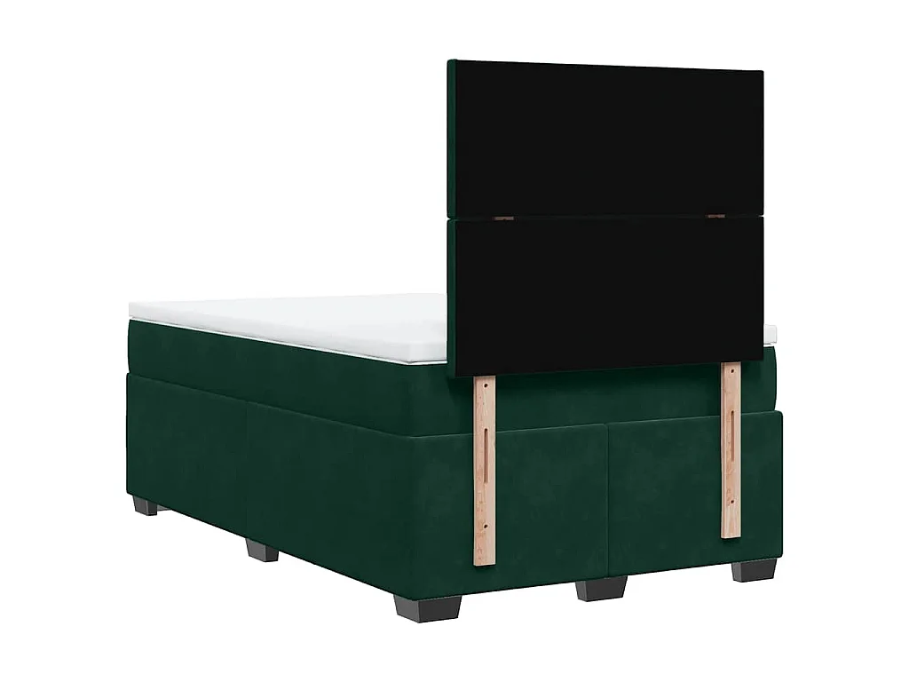 Boxspring met matras fluweel donkergroen 120x200 cm