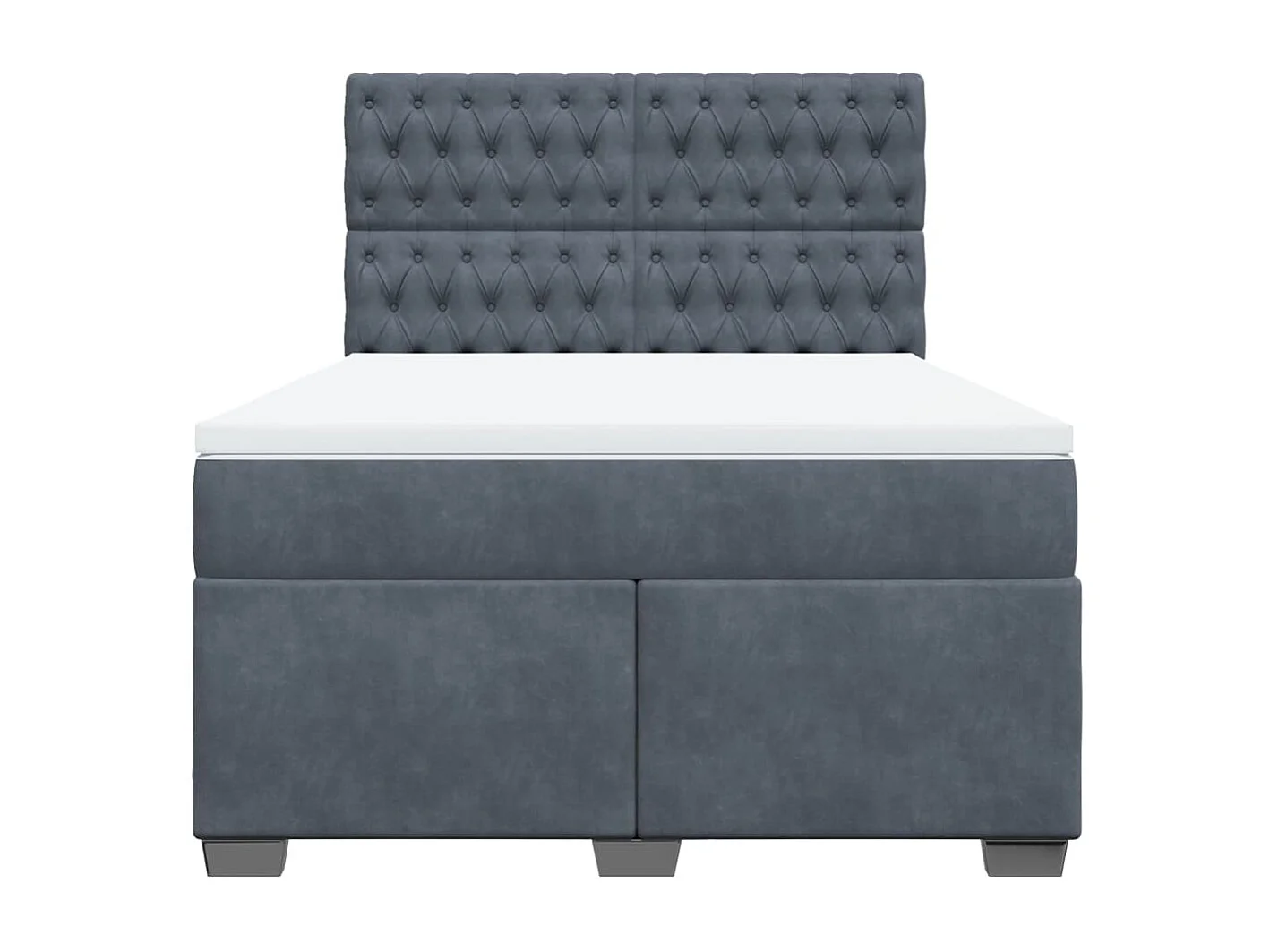 Boxspringbett mit Matratze Dunkelgrau 160x200 cm Samt