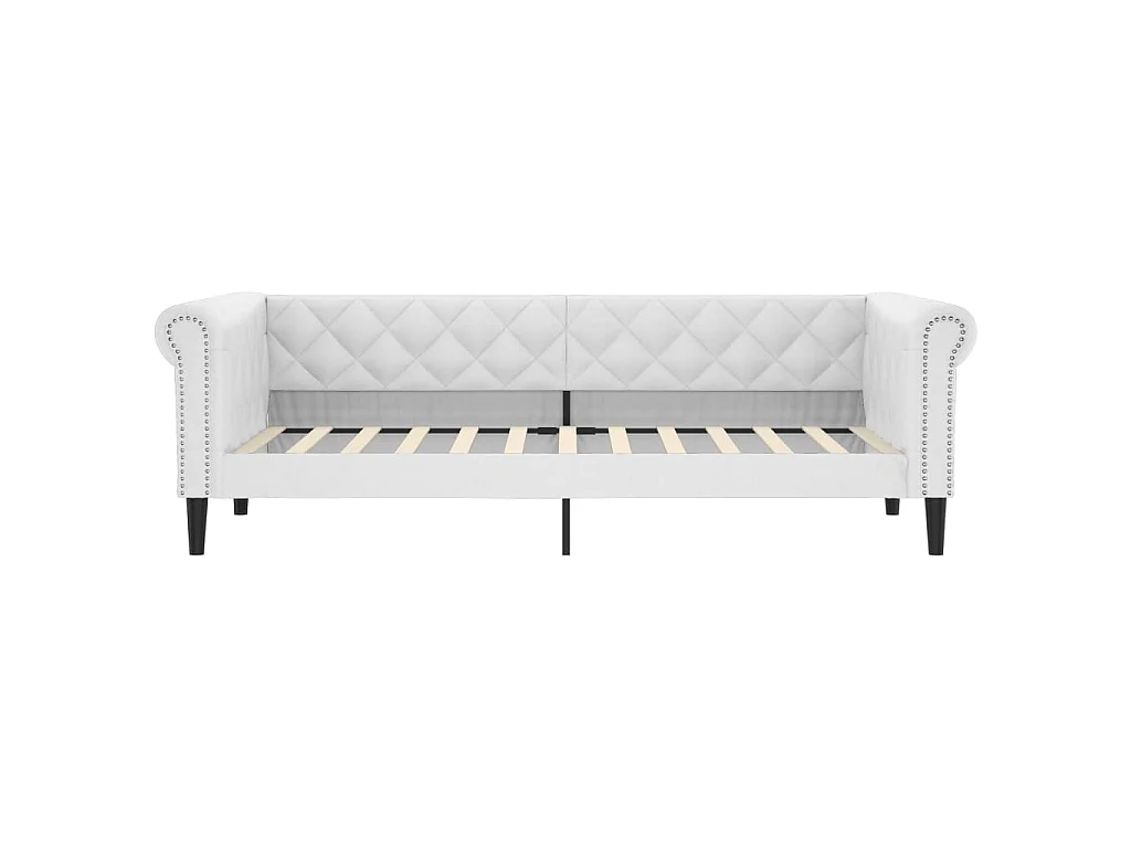 Lit de jour avec gigogne sans matelas blanc 90x200 cm