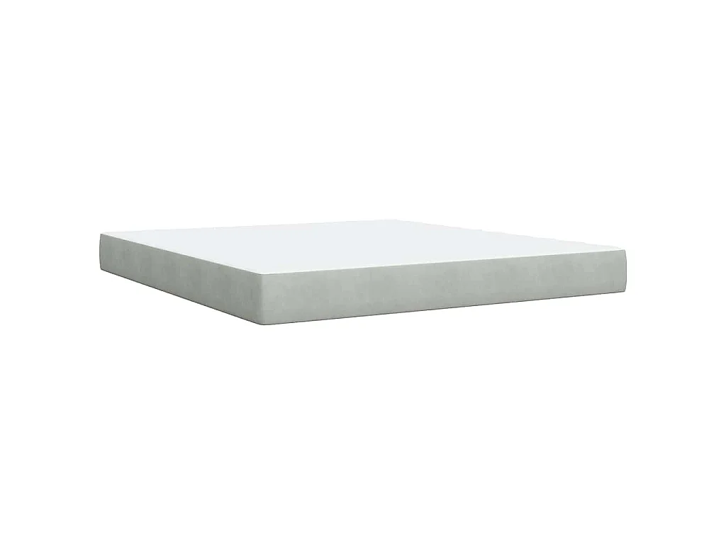 Cama box spring con colchón terciopelo gris claro 180x200 cm