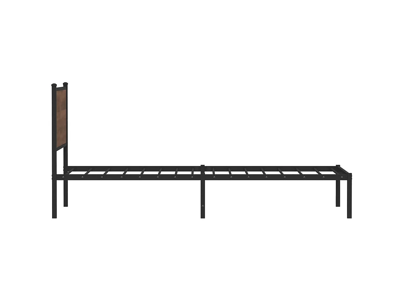 Cadre de lit en métal sans matelas chêne marron 100x190 cm
