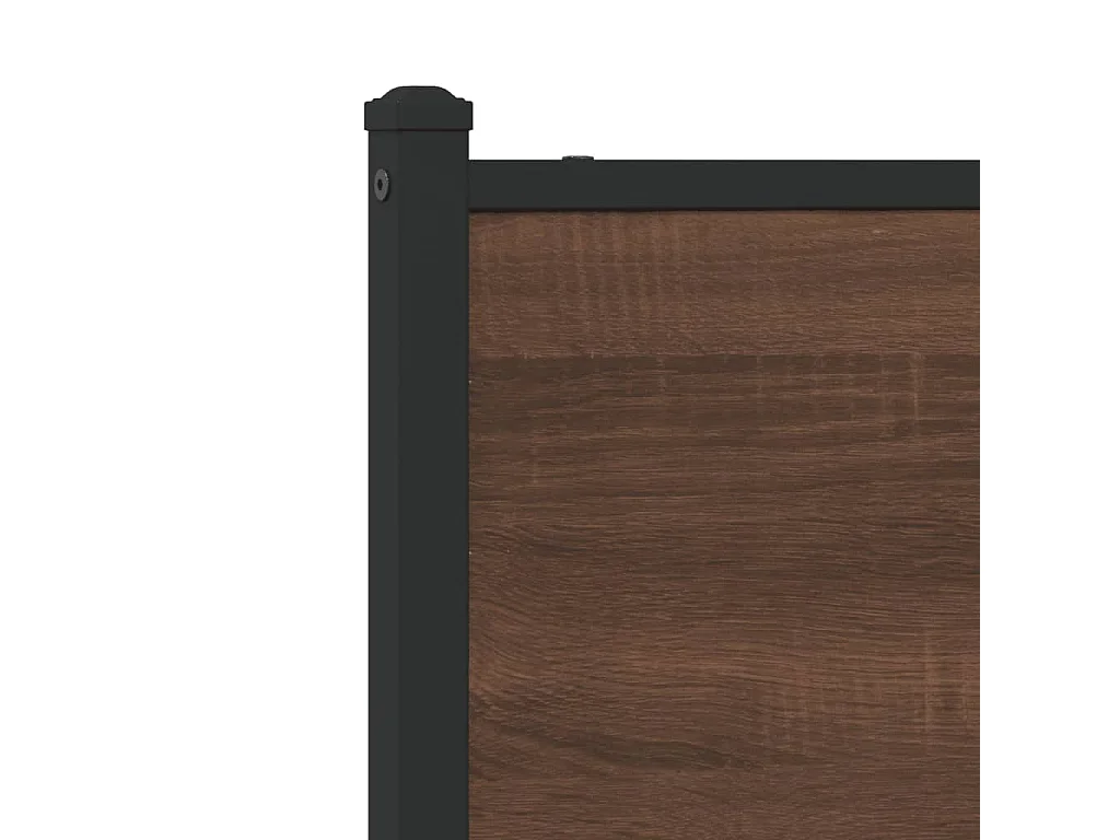 Cadre de lit en métal sans matelas chêne marron 100x190 cm