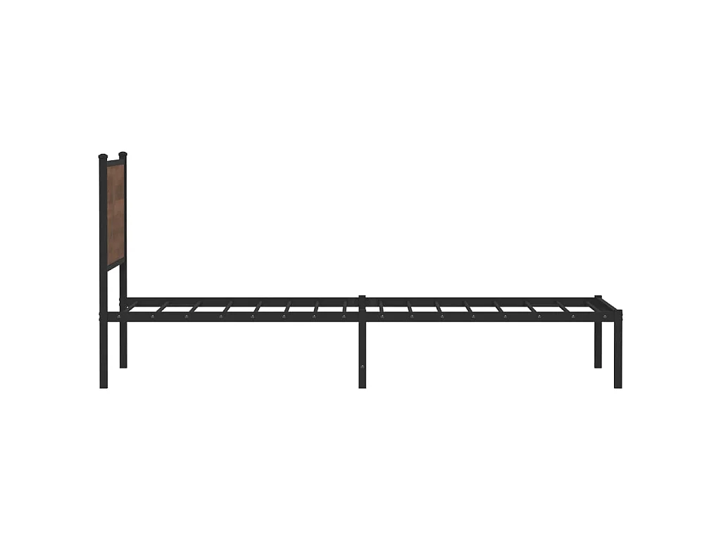 Cadre de lit en métal sans matelas chêne marron 100x190 cm