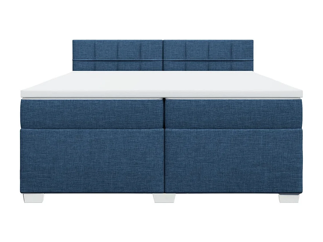 Sommier à lattes de lit avec matelas Bleu 200x200 cm Tissu