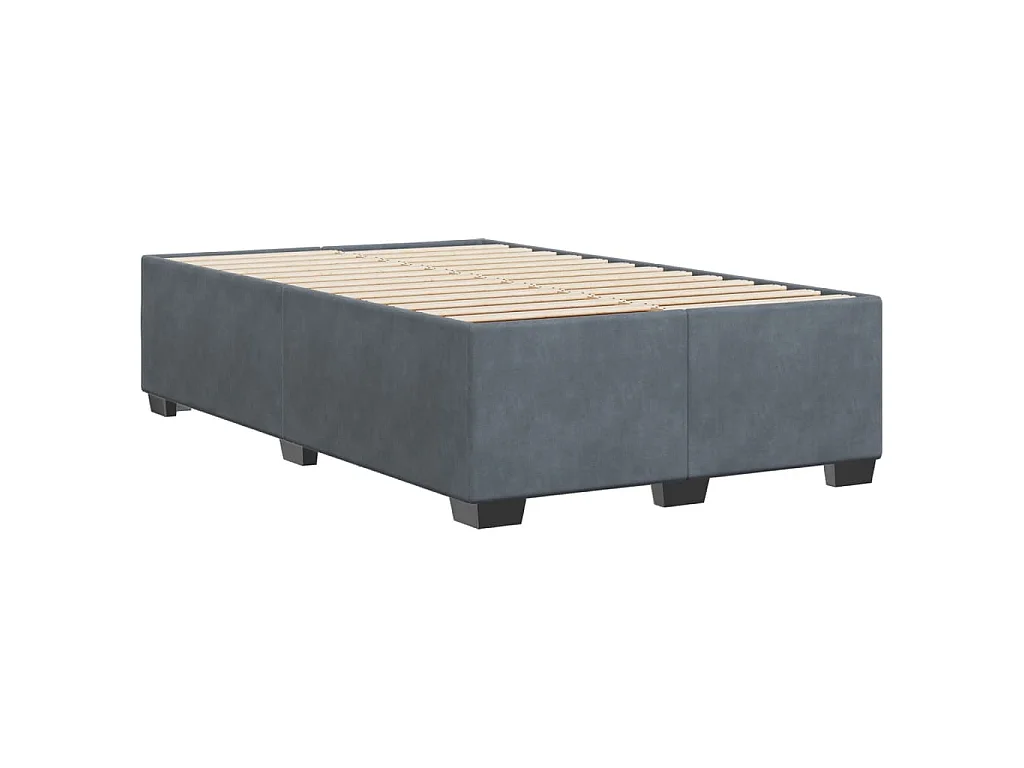 Giroletto senza Materasso Grigio Scuro 120x190 cm Velluto