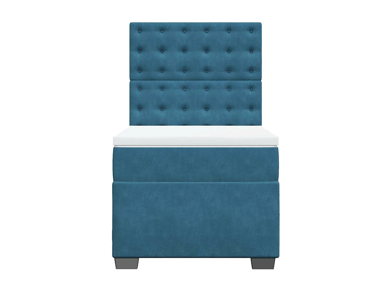 Sommier à lattes de lit avec matelas bleu 100x200 cm