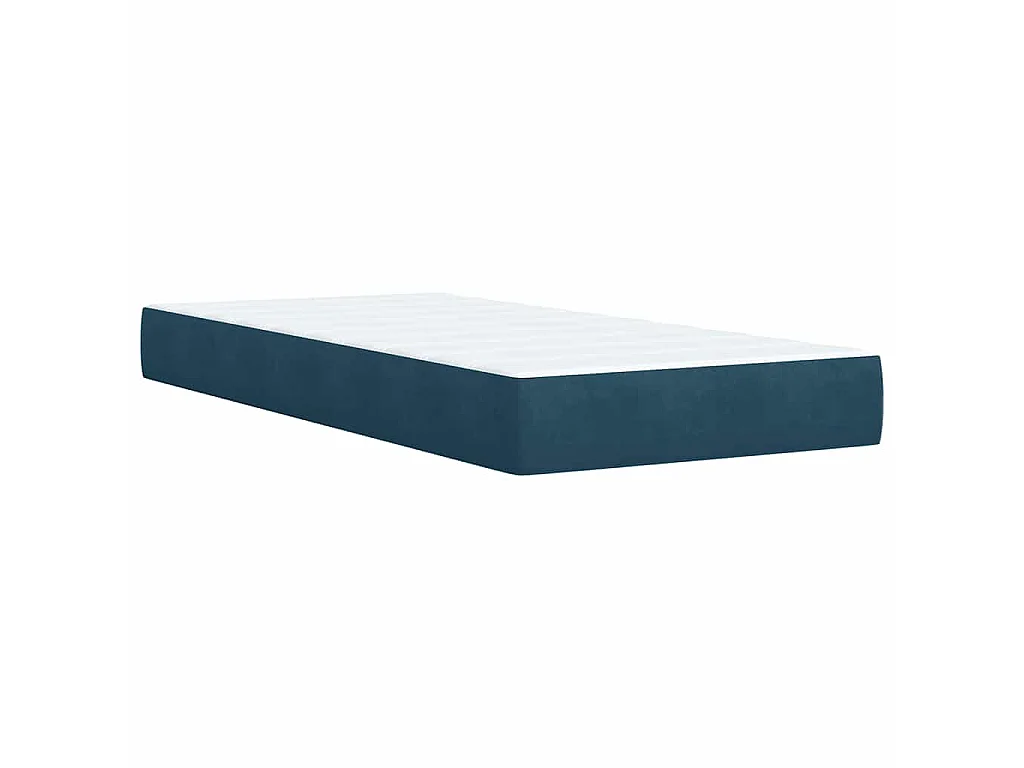 Cama box spring con colchón terciopelo azul 100x200 cm