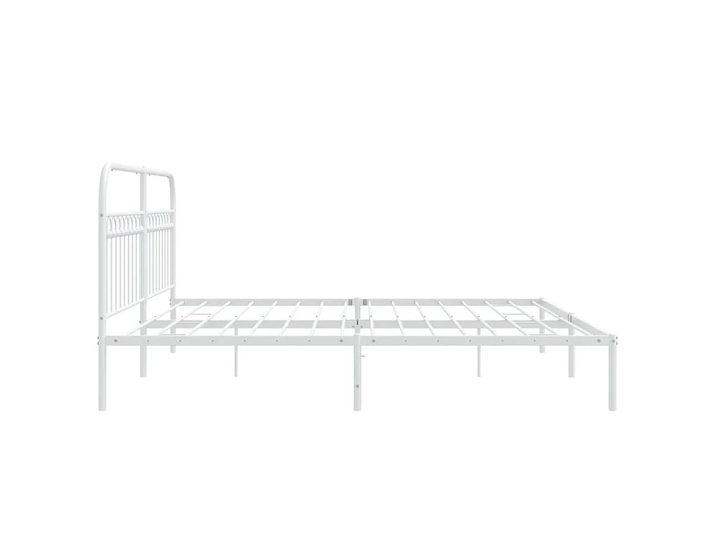 Estructura cama sin colchón con cabecero metal blanco 200x200cm
