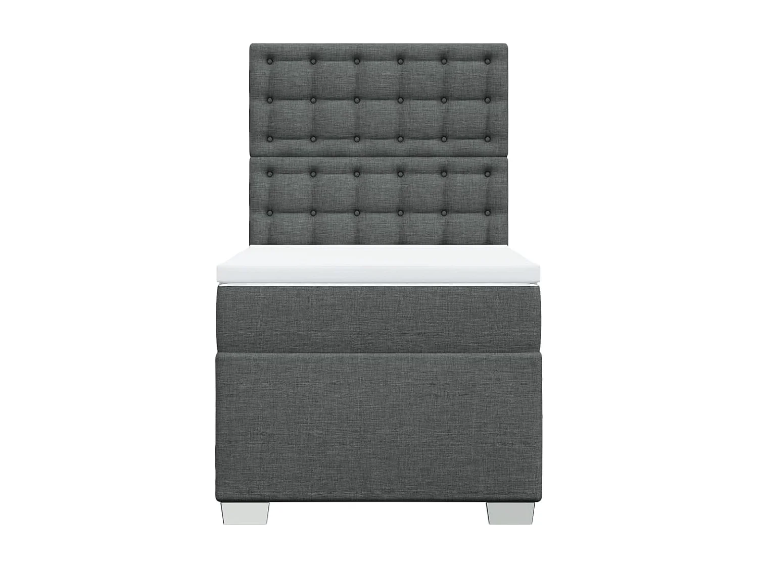 Cama box spring con colchón tela gris oscuro 80x200 cm