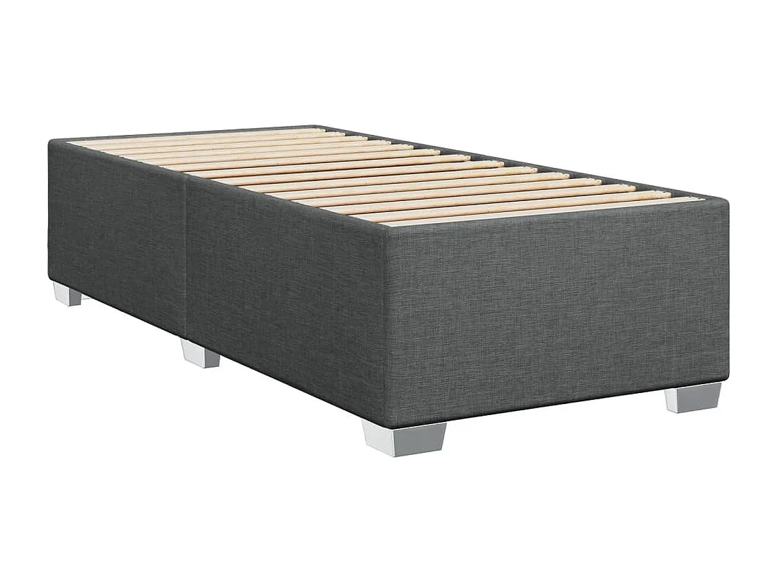 Cama box spring con colchón tela gris oscuro 80x200 cm