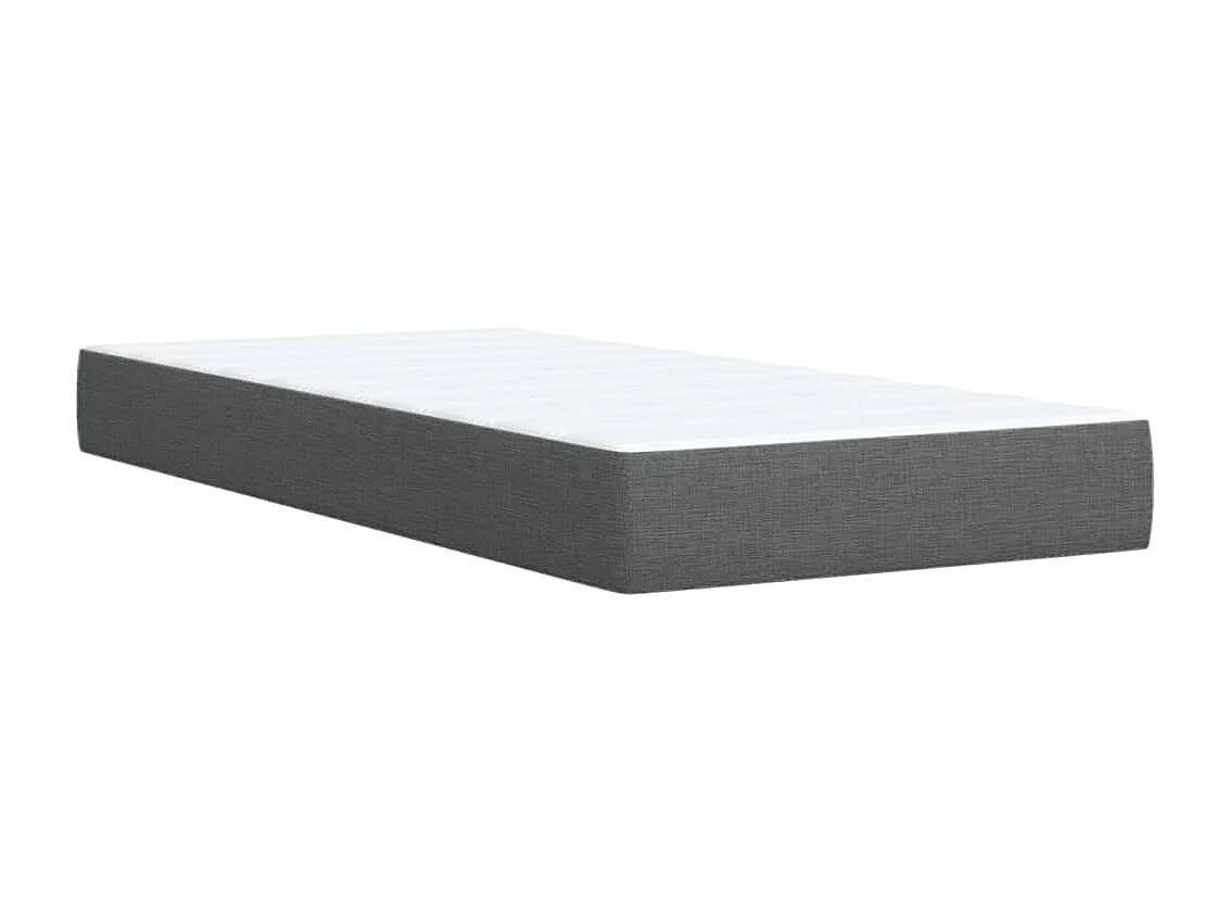 Cama box spring con colchón tela gris oscuro 80x200 cm