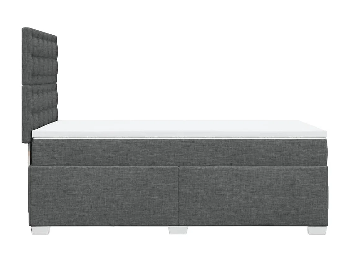 Cama box spring con colchón tela gris oscuro 80x200 cm